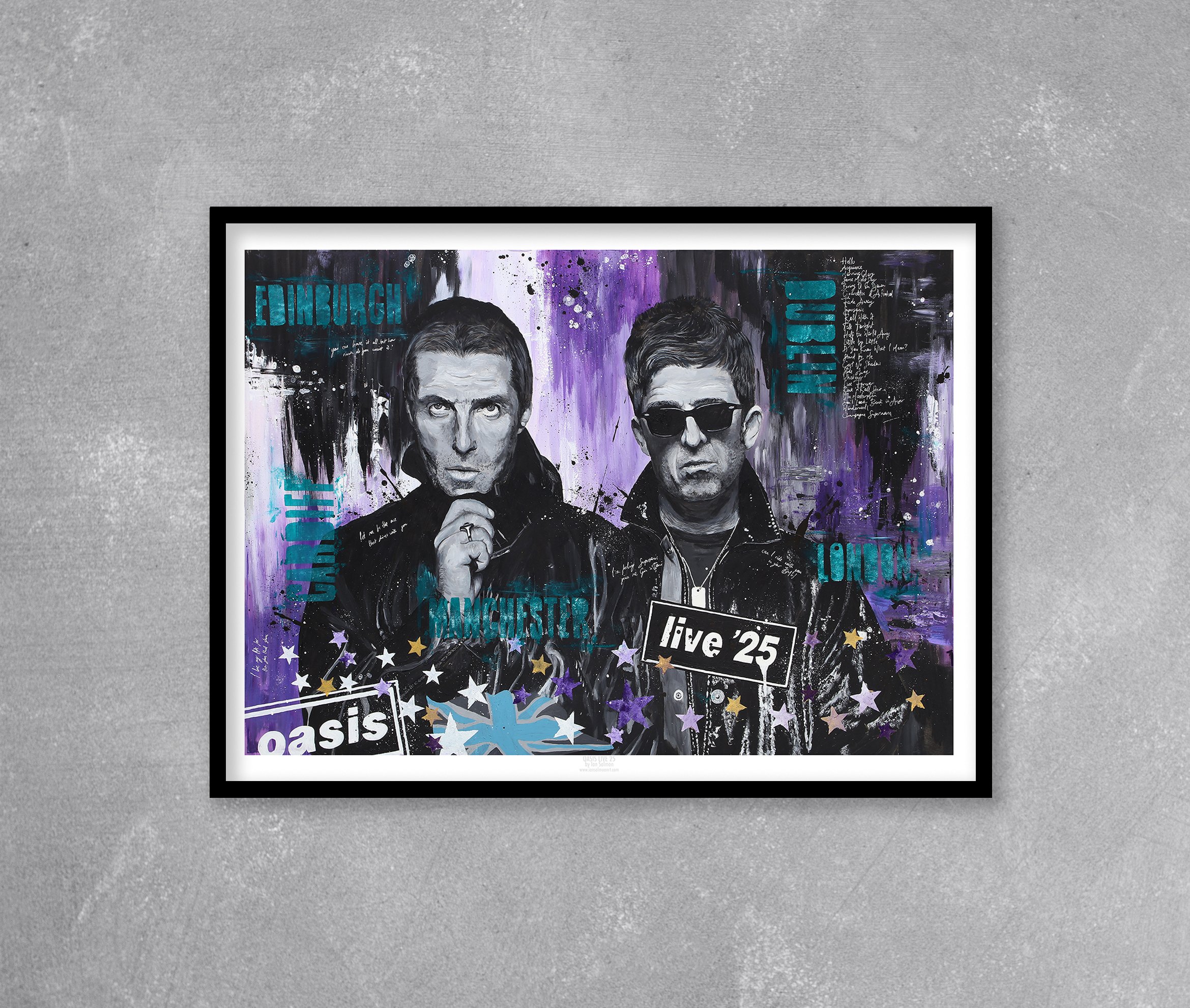 Oasis Live 25 - Embellished Limited Edition print. Liam Gallagher
